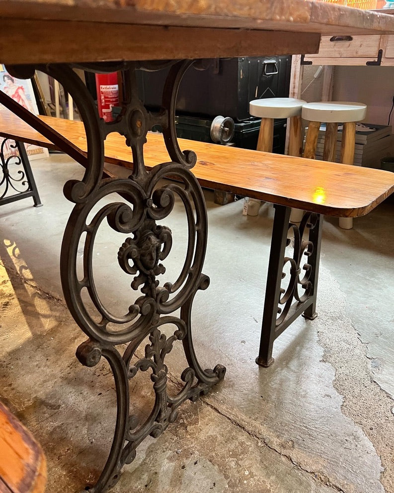 Mesa pino pata de forja