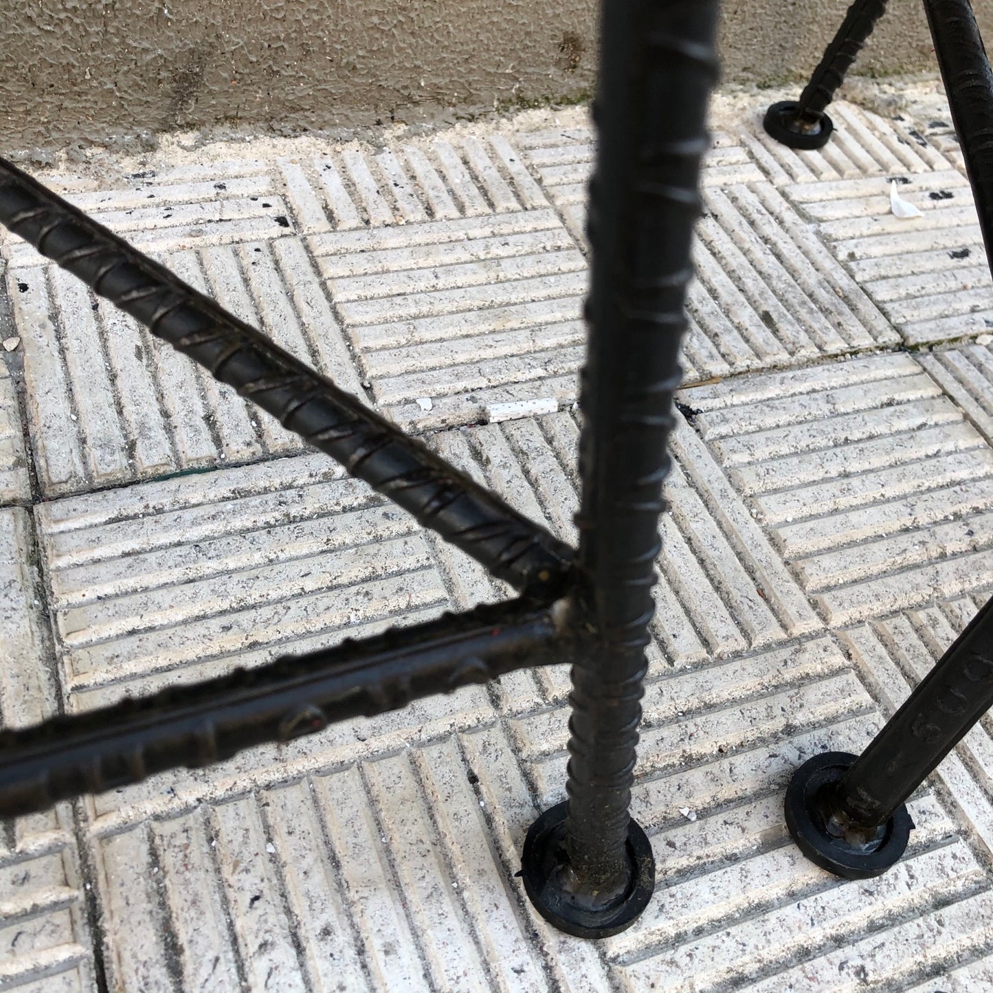 Taburete madera y hierro