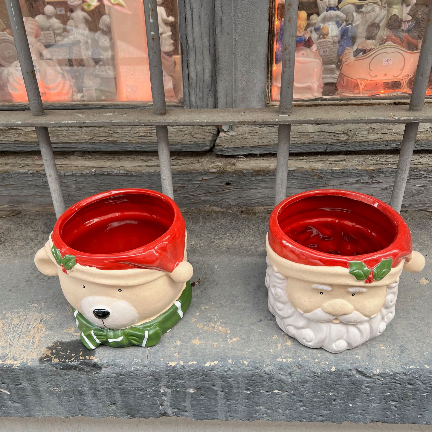 Macetero Oso Navidad Grande