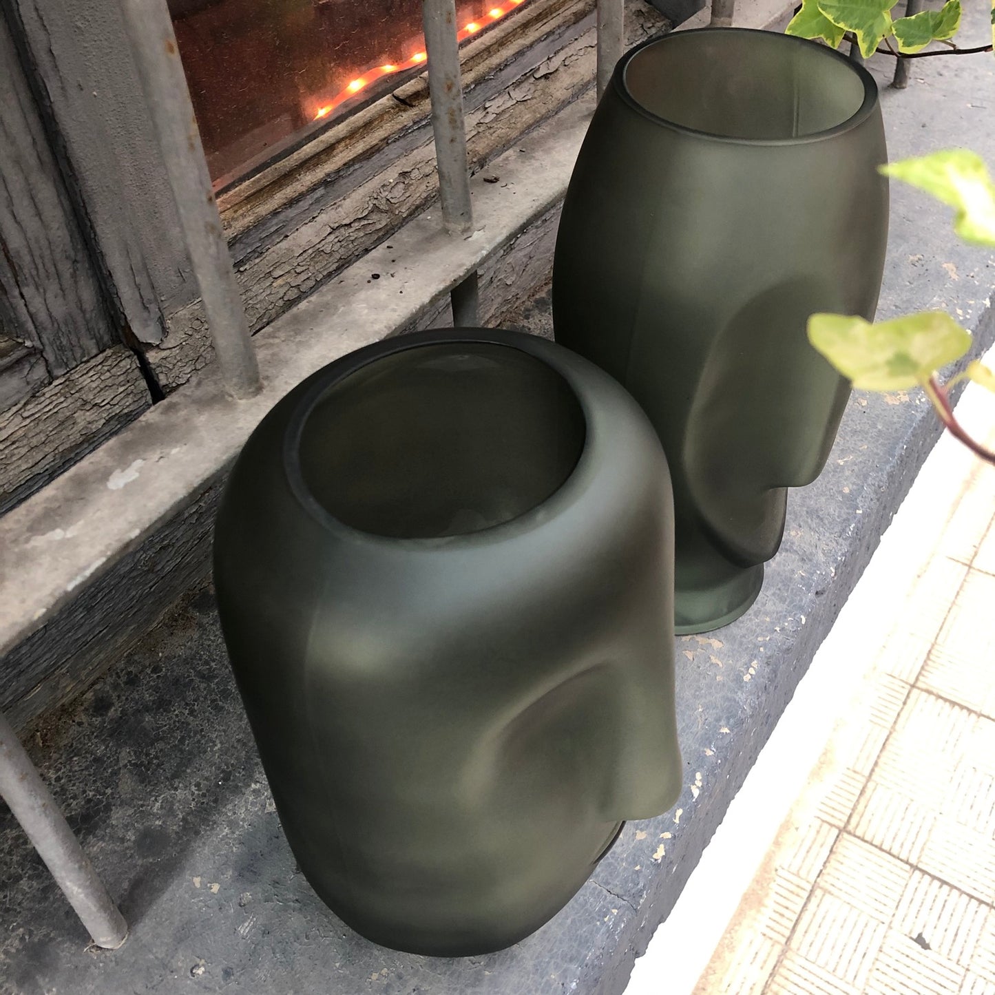 Jarron verde mate face pequeño