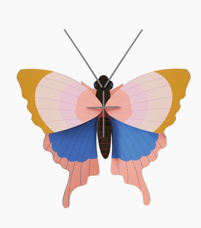 Figura Mariposa Rosa y Azul Carton Puzle