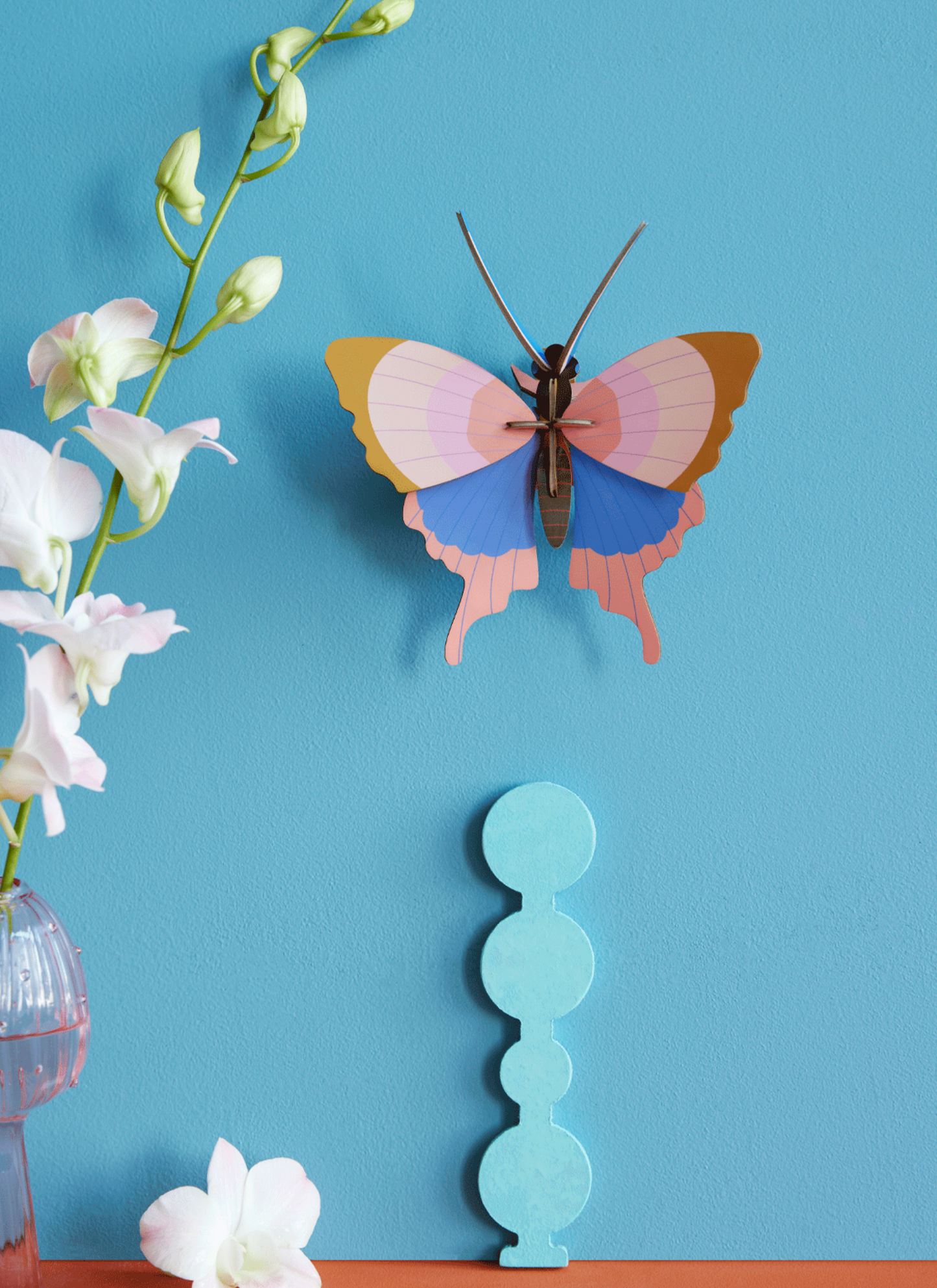 Figura Mariposa Rosa y Azul Carton Puzle