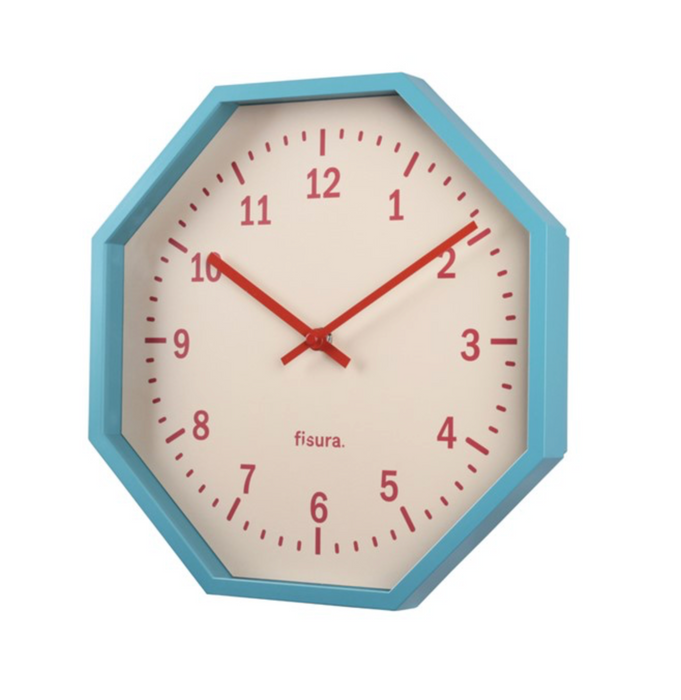 Reloj Octogonal Azul