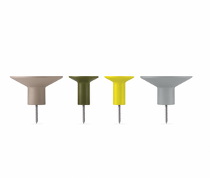 Set 4 colgadores pared grises y fosforito