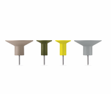 Set 4 colgadores pared grises y fosforito