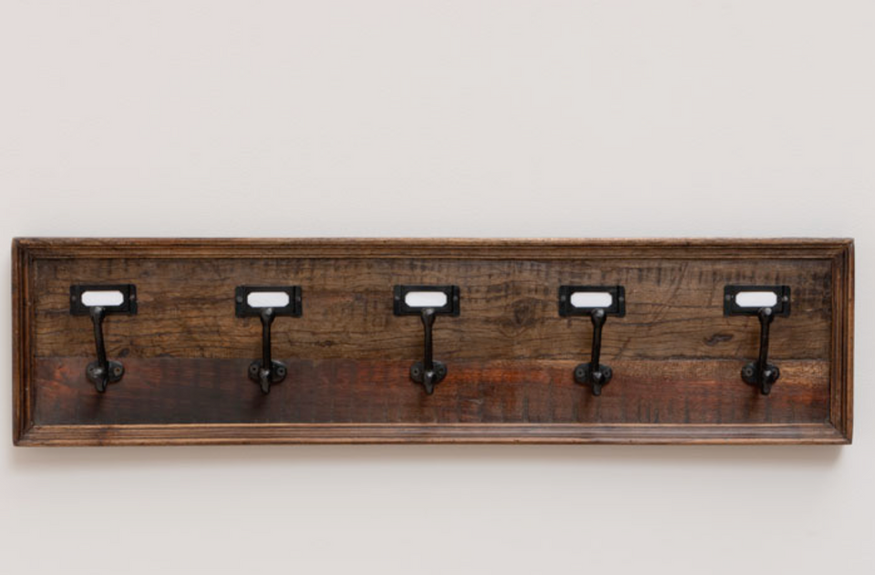 Perchero madera 5 ganchos dobles