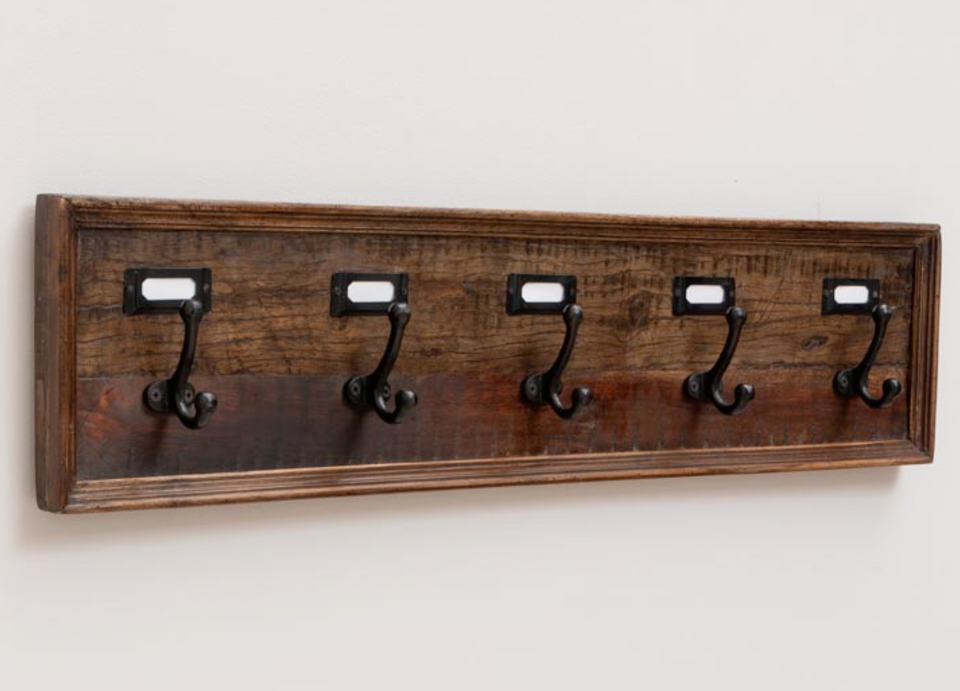 Perchero madera 5 ganchos dobles