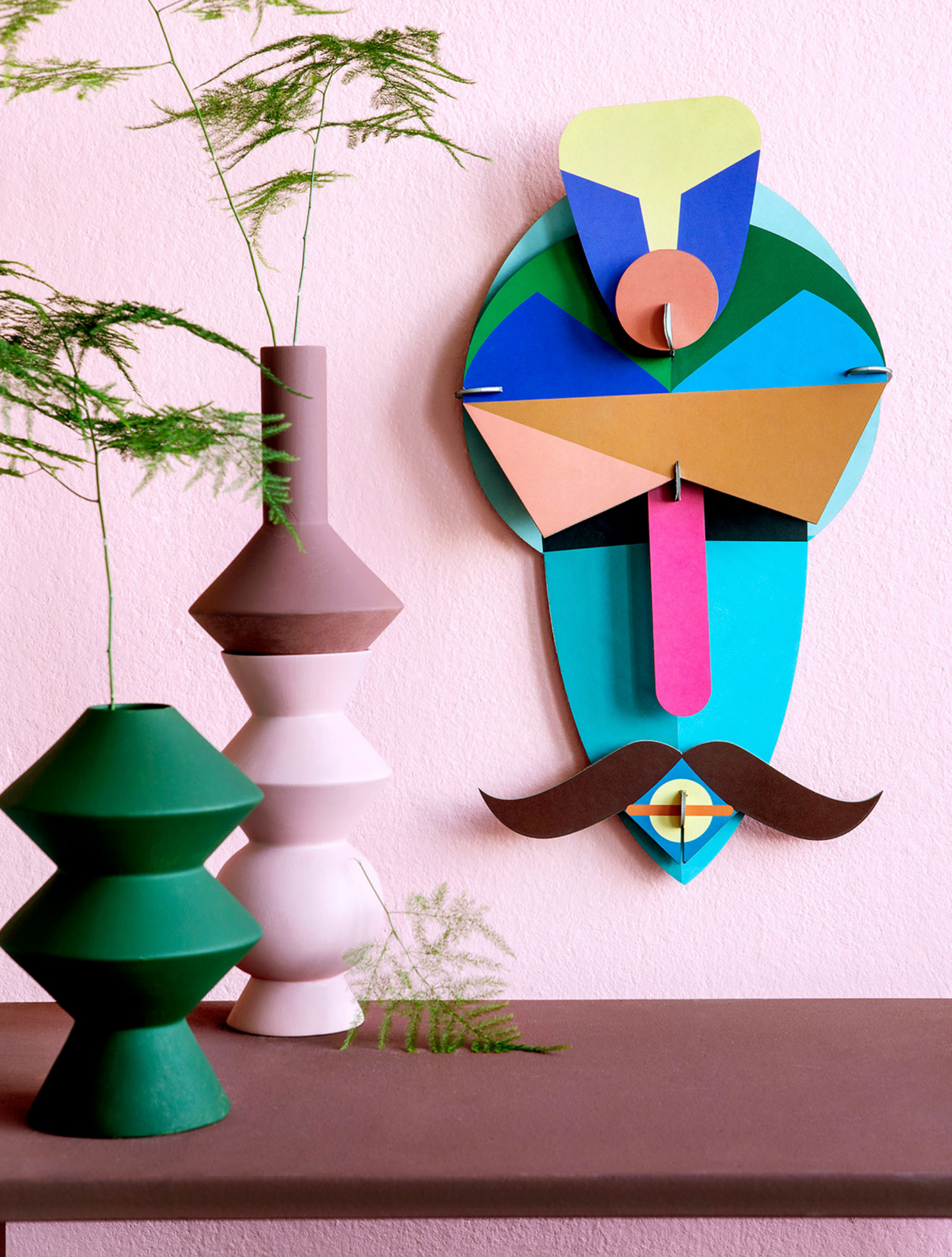 Figura Mascara turquesa Carton Puzle