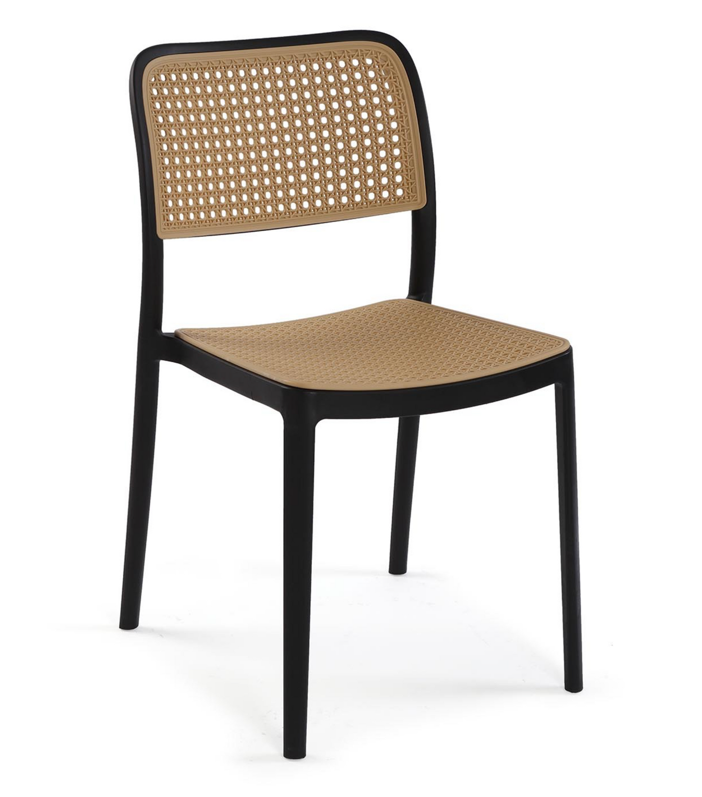 Silla mimbre plastico negro