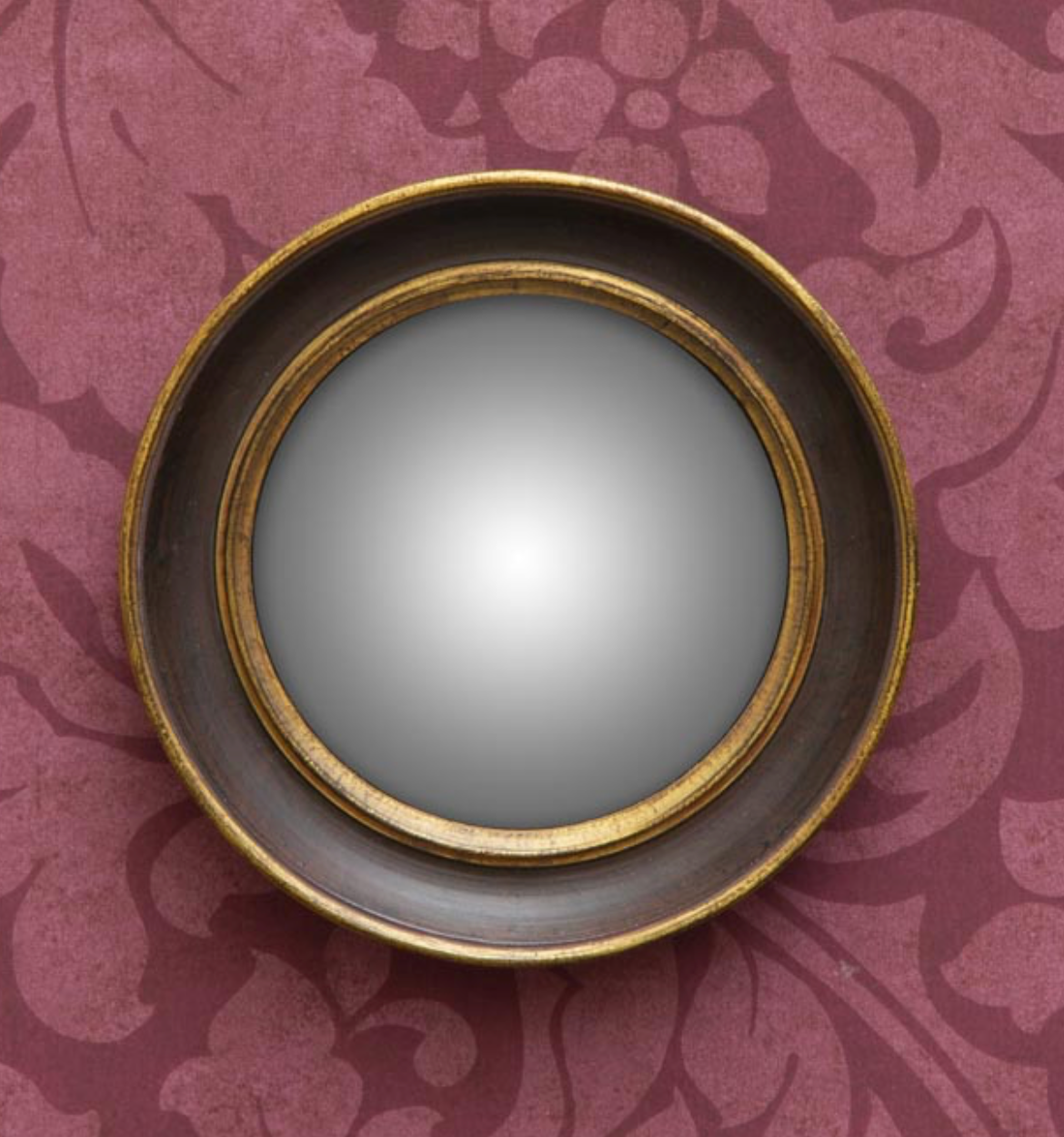 Espejo convexo negro y doble dorado