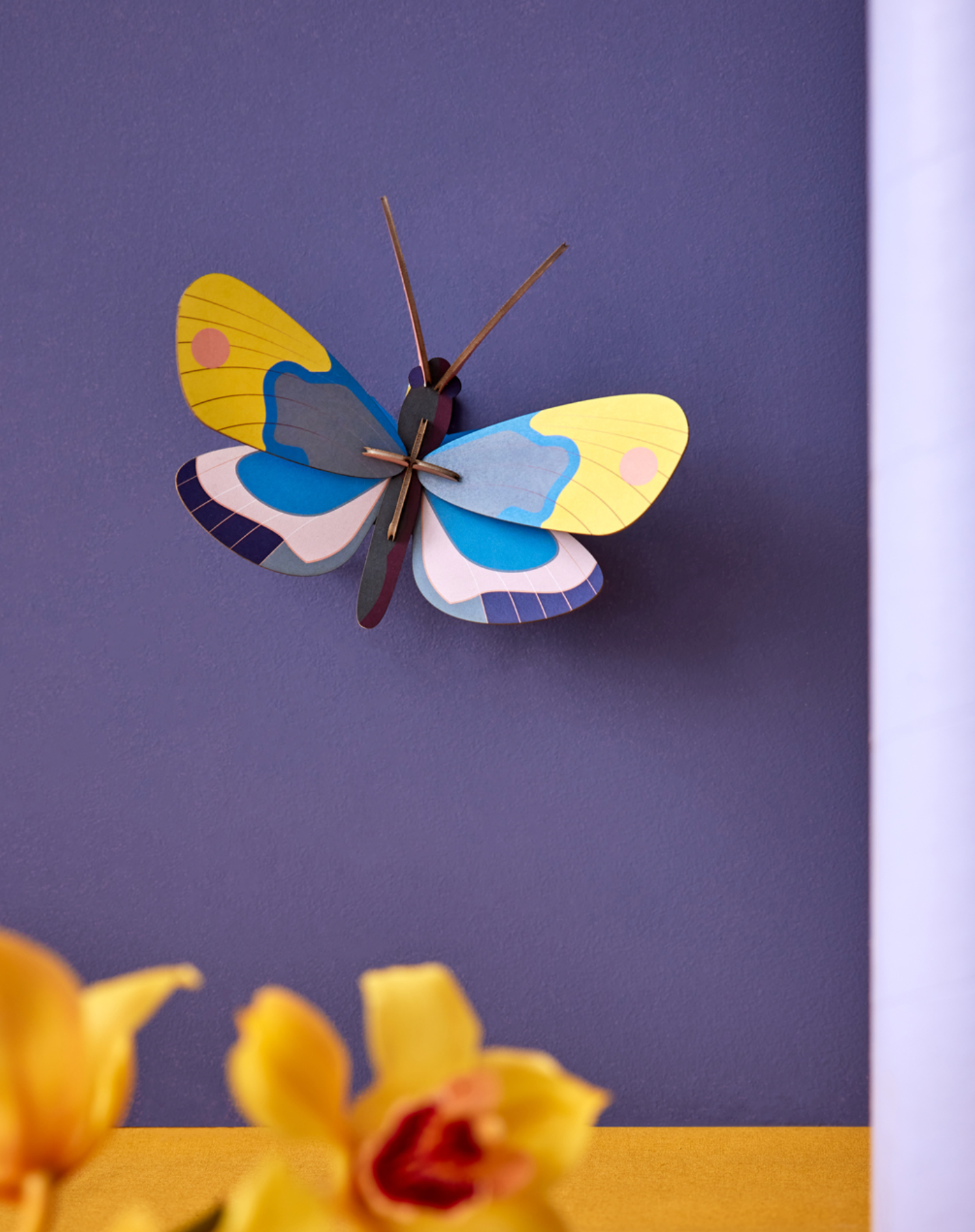 Figura Mariposa amarilla Carton Puzle