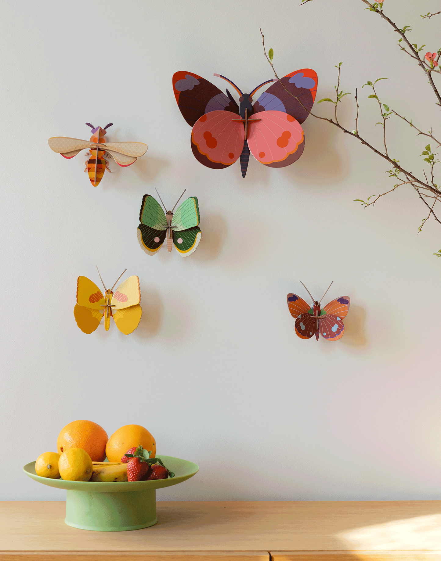 Figura Mariposa Verdes Carton Puzle