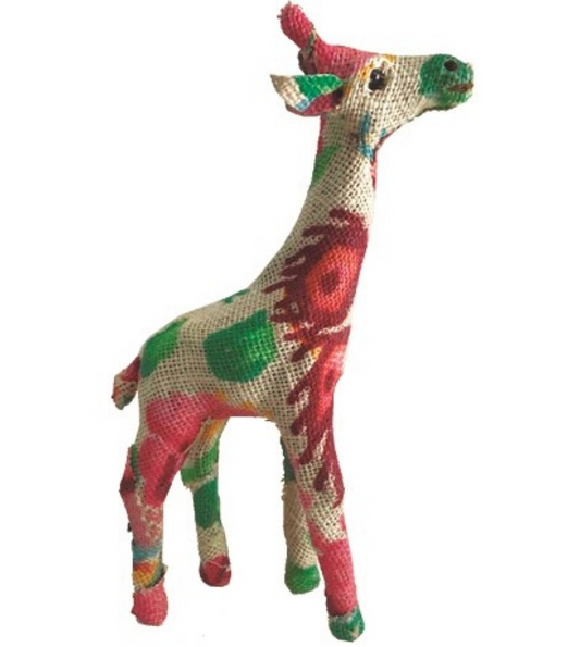 Figura jirafa tela floreada mini