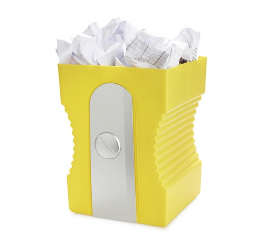 Papelera sacapuntas amarilla