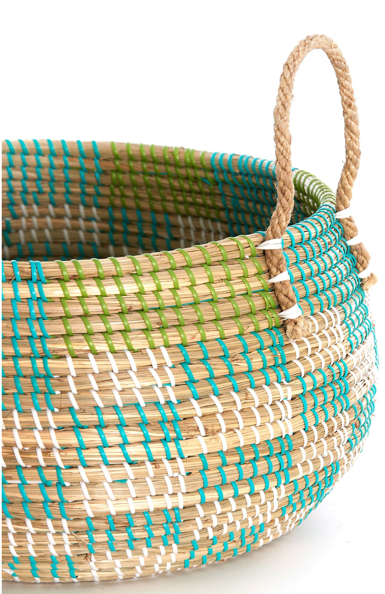 Cesto en verdes y amarillos