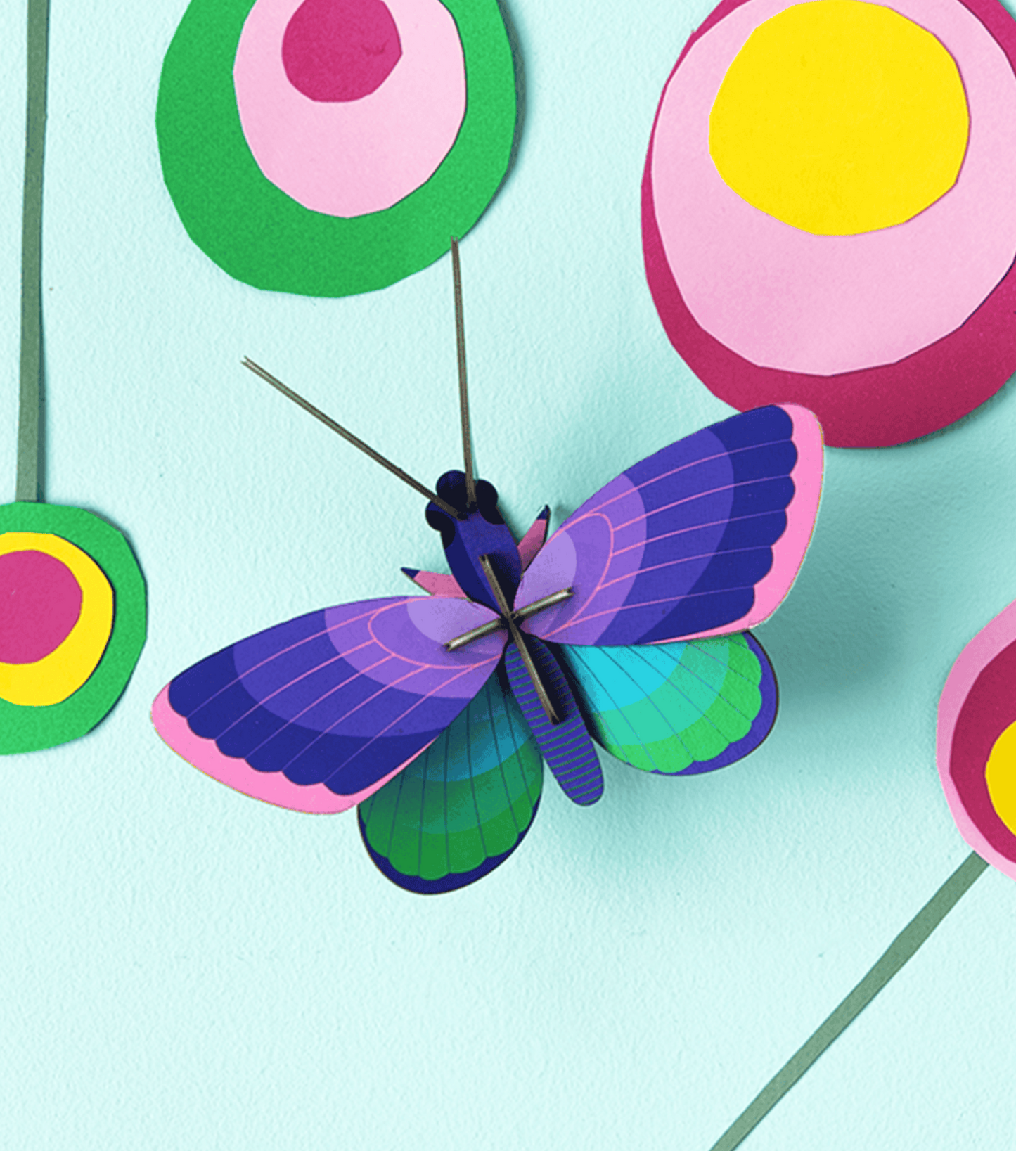 Figura Mariposa Morada y verde Carton Puzle (Copia)