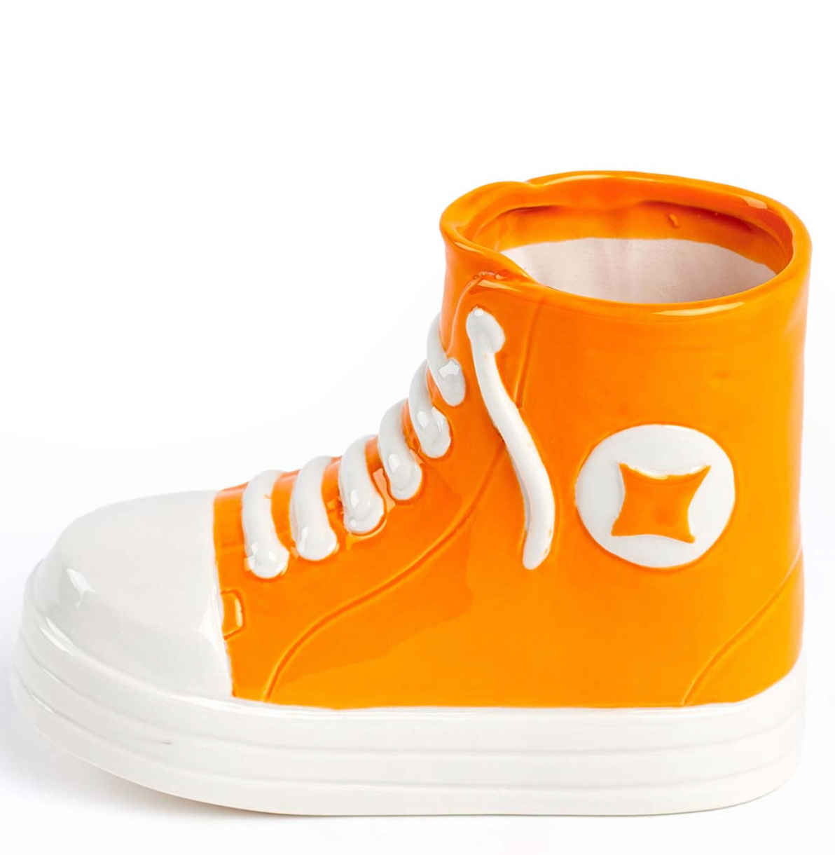 Jarron en forma de zapatilla naranja