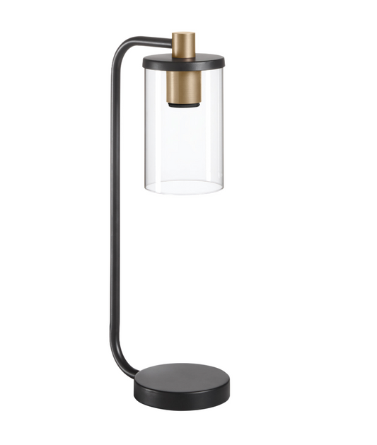 Lampara sobremesa negra tulipa cristal