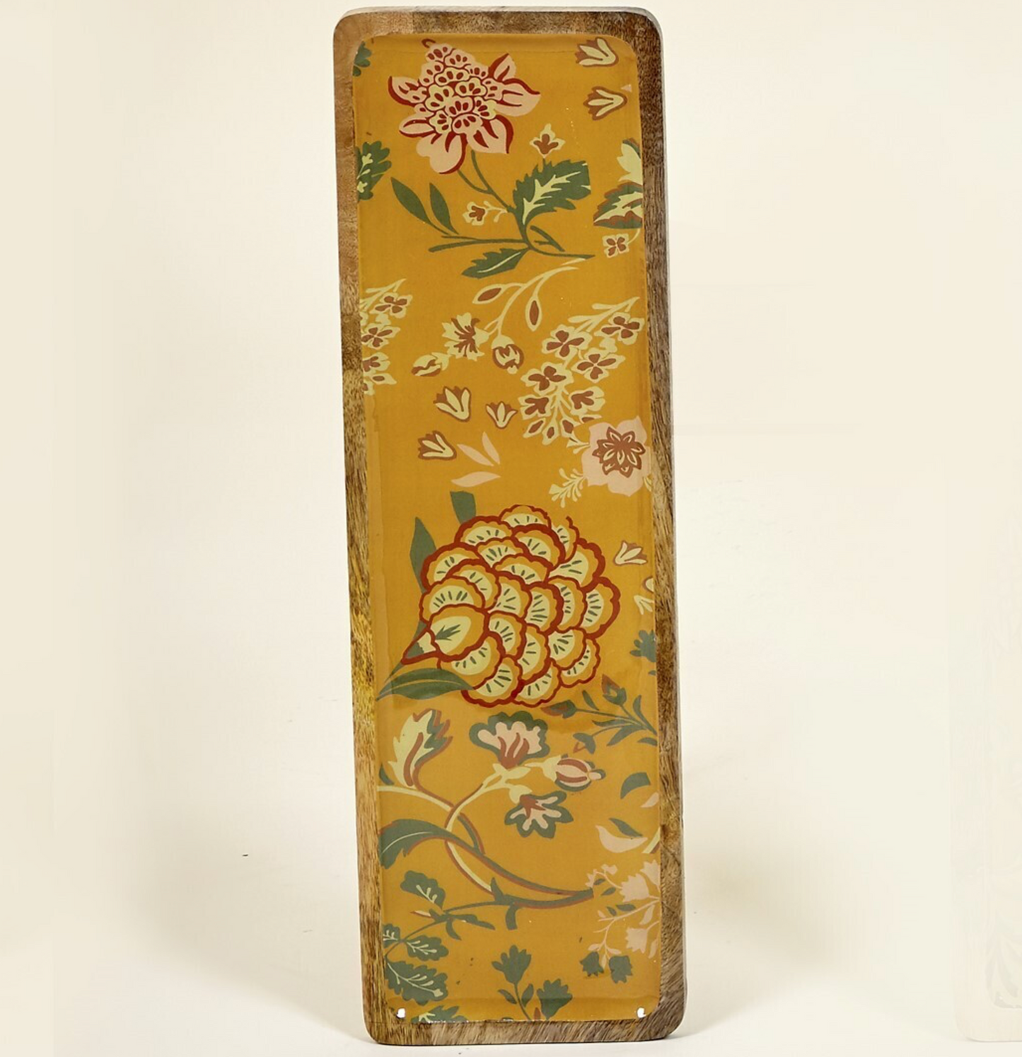 Tabla aperitivo flores mostaza 50x15 cm