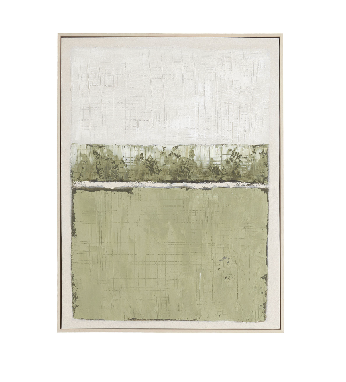 Cuadro en tonos verdes con textura