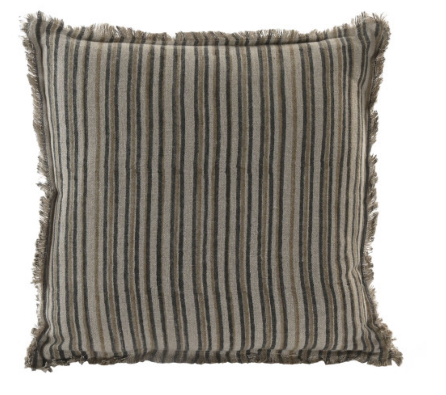 Cojin lino rayas gris