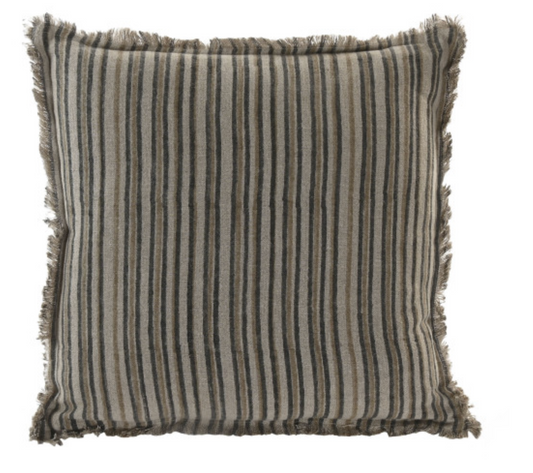 Cojin lino rayas gris
