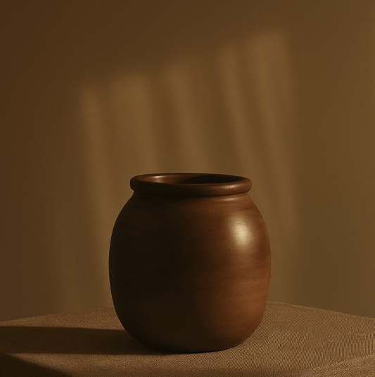 Jarron madera cacao ancho