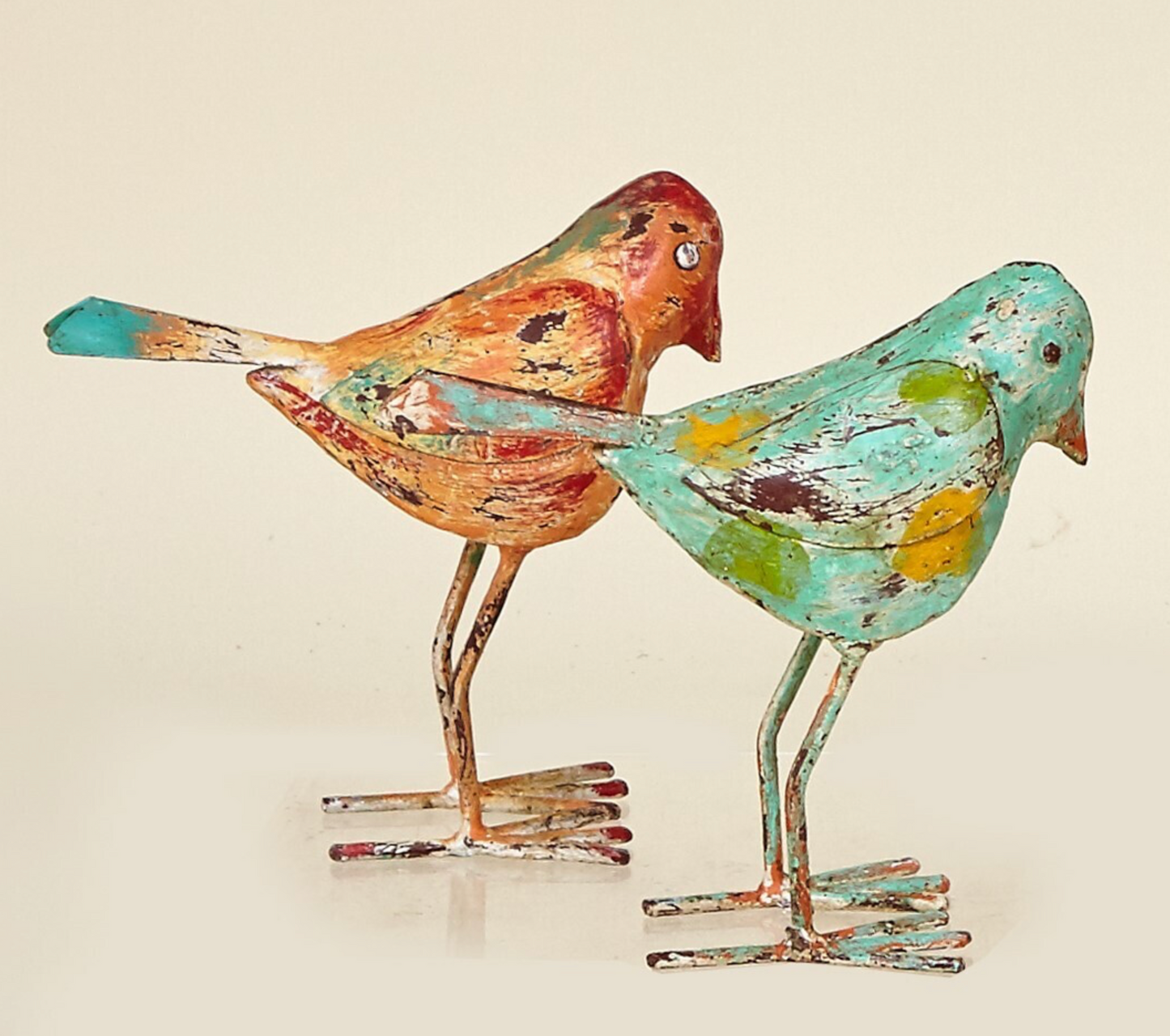Pajaro turquesa/naranja