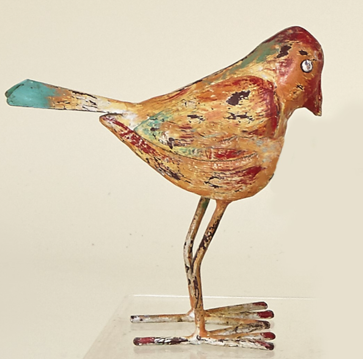 Pajaro turquesa/naranja