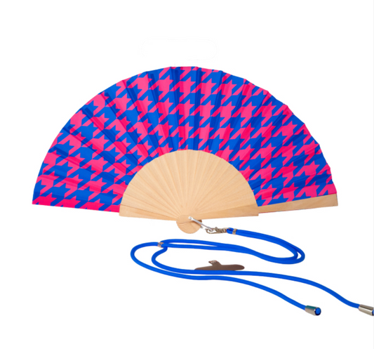 Abanico fucsia azul