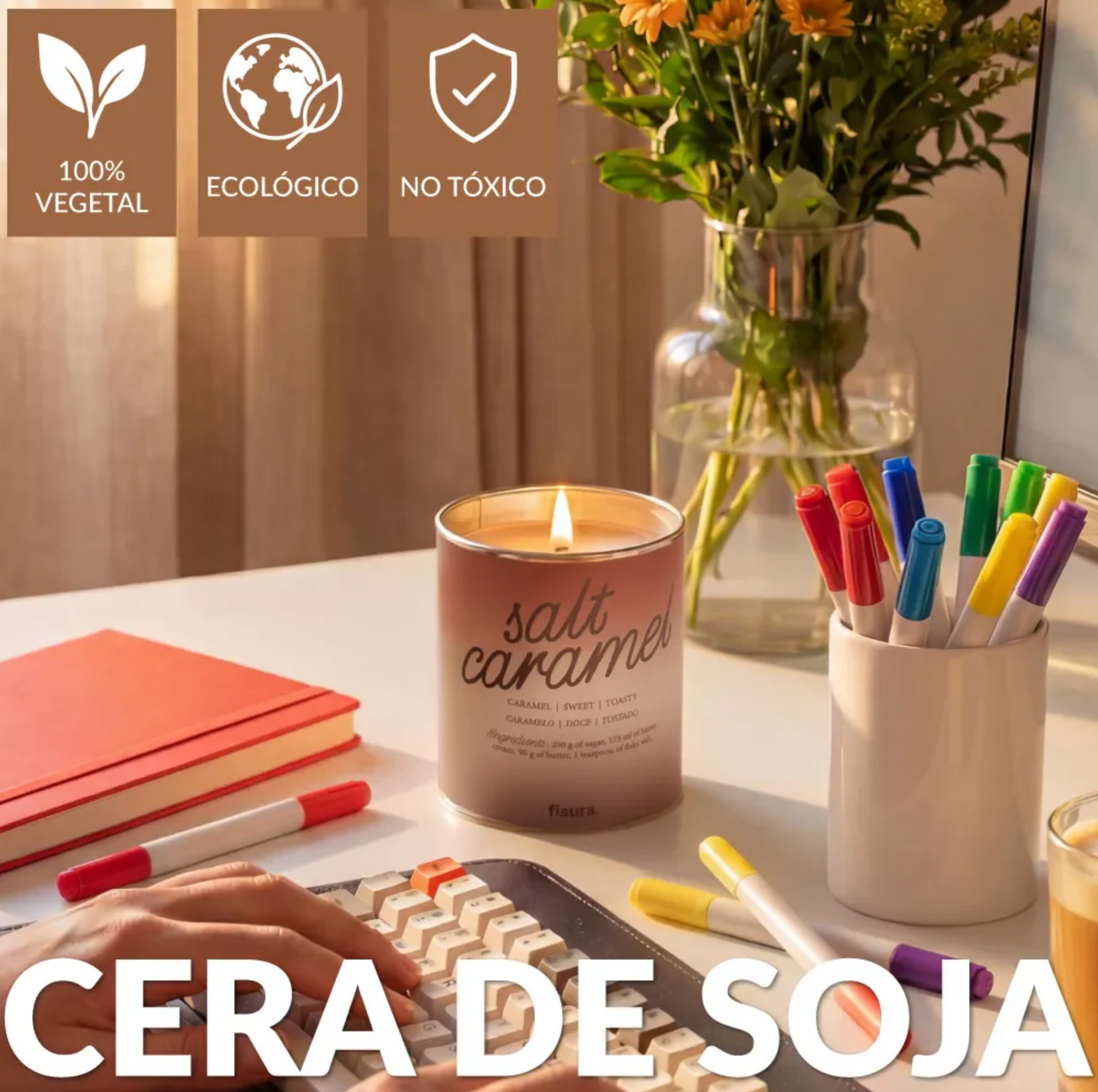 Vela metal olor Caramelo Salado