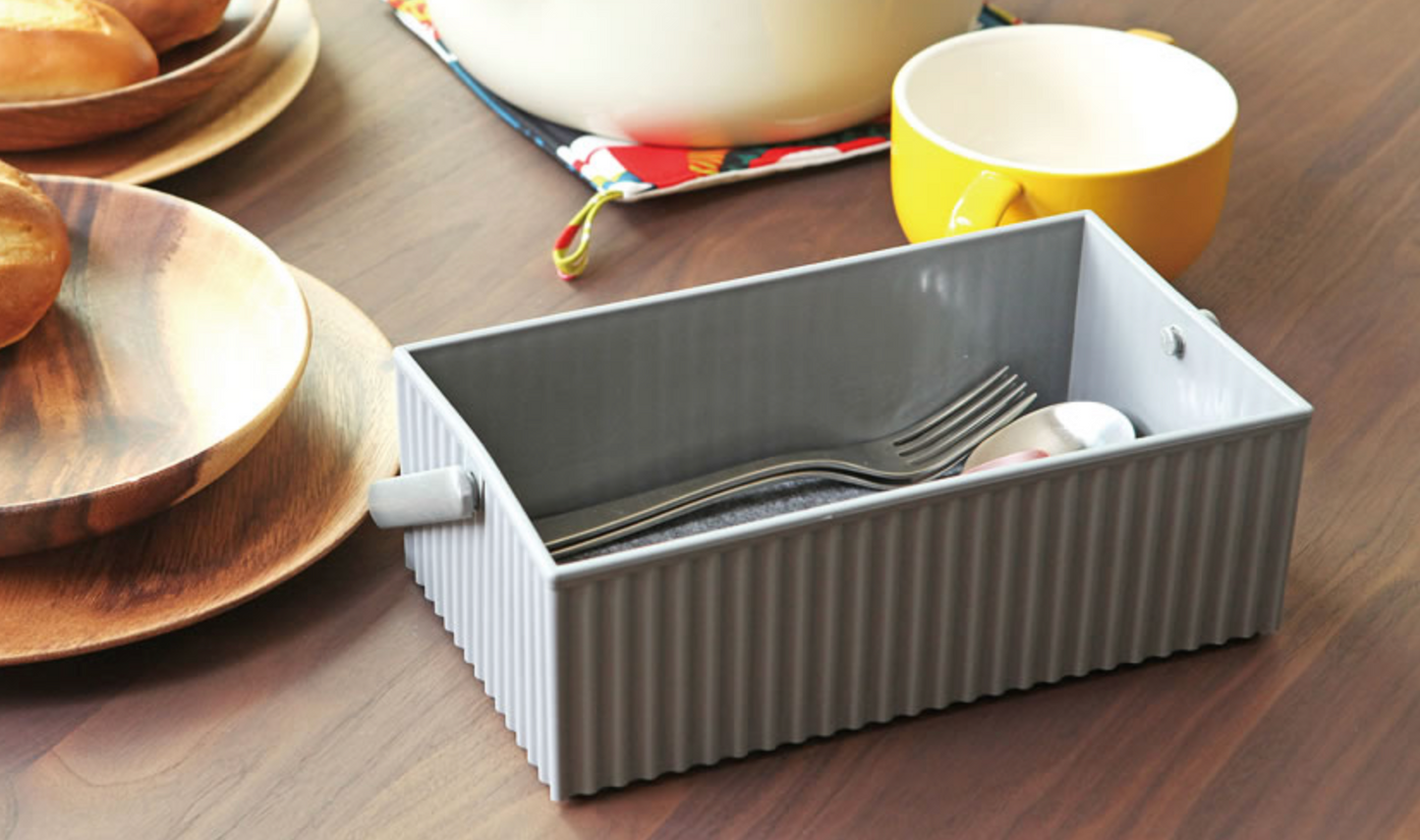 Caja ordenación Mediana Cafe con Leche con asa