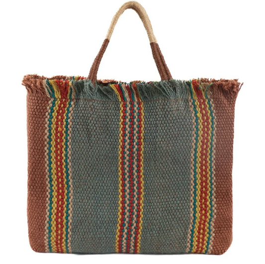 Bolso Yute en granate y gris