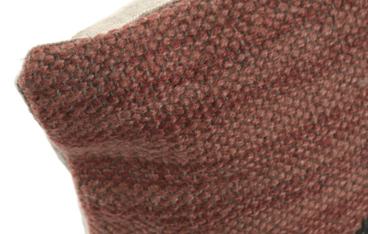 Cojin lana yute rectangular teja