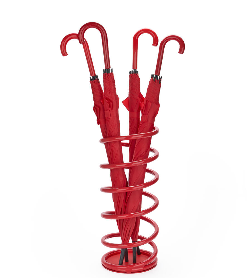 Paragüero espiral rojo