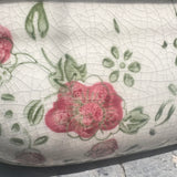 Macetero alargado flores craquelado
