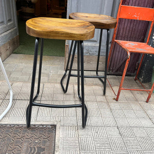 Taburete 65 cm blanco madera maciza