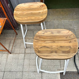 Taburete 65 cm blanco madera maciza