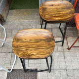 Taburete 65 cm negro madera maciza