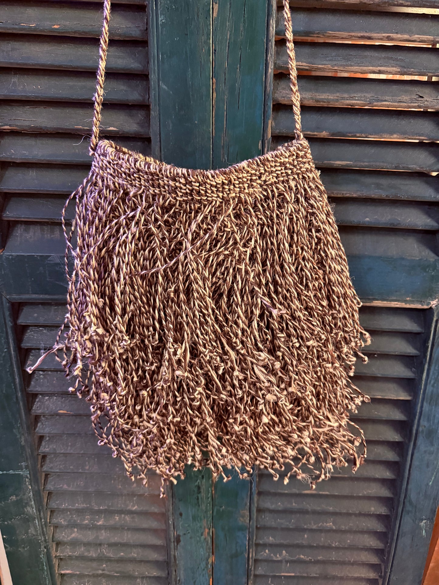 Bolso flecos marron/natural