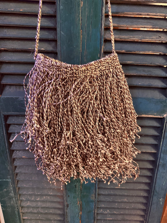 Bolso flecos marron/natural