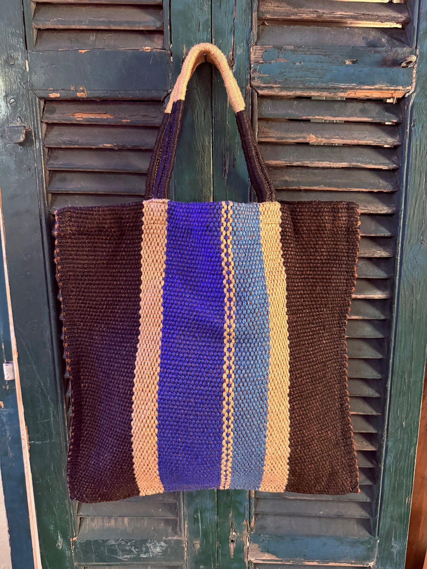 Bolso vertical marron/azul