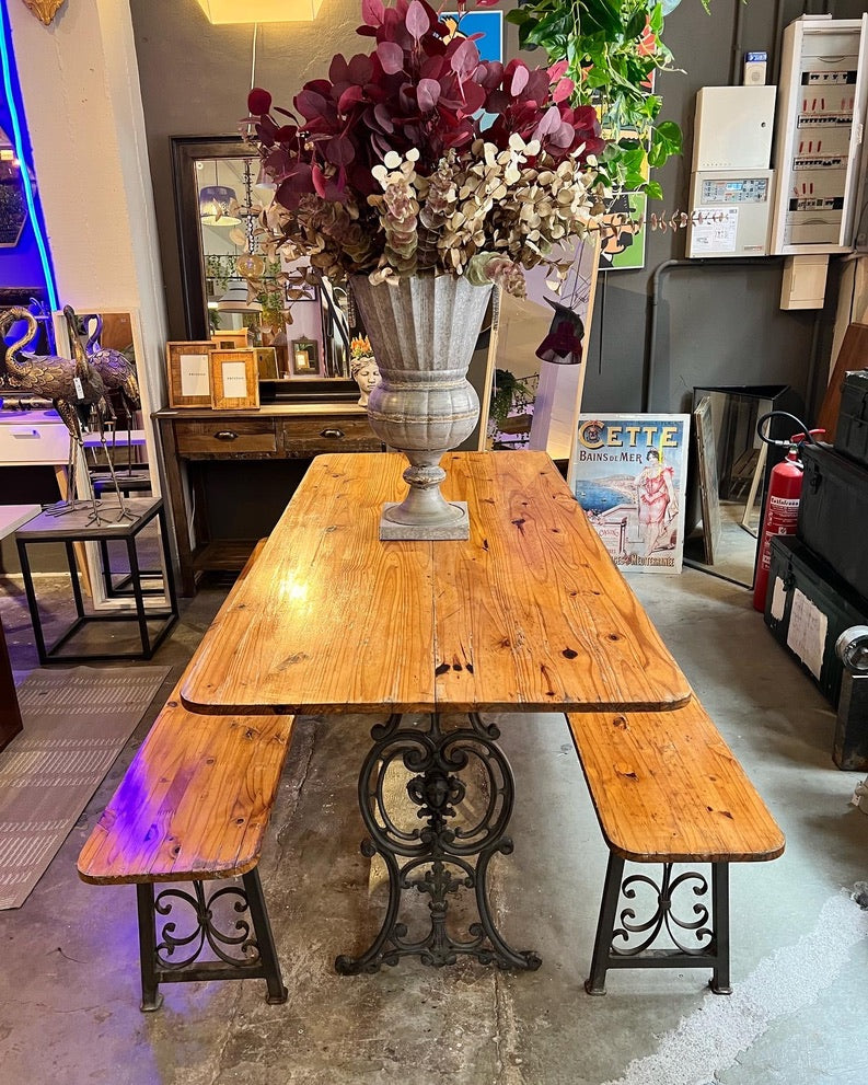 Mesa pino pata de forja