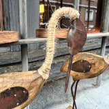 Figura Ave Zancuda madera y metal