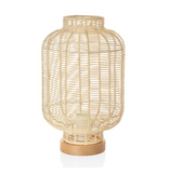 Lampara de ratan y madera