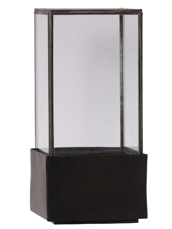 Vitrina de cristal y metal grande