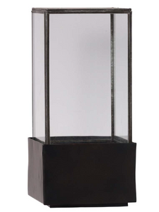 Vitrina de cristal y metal grande