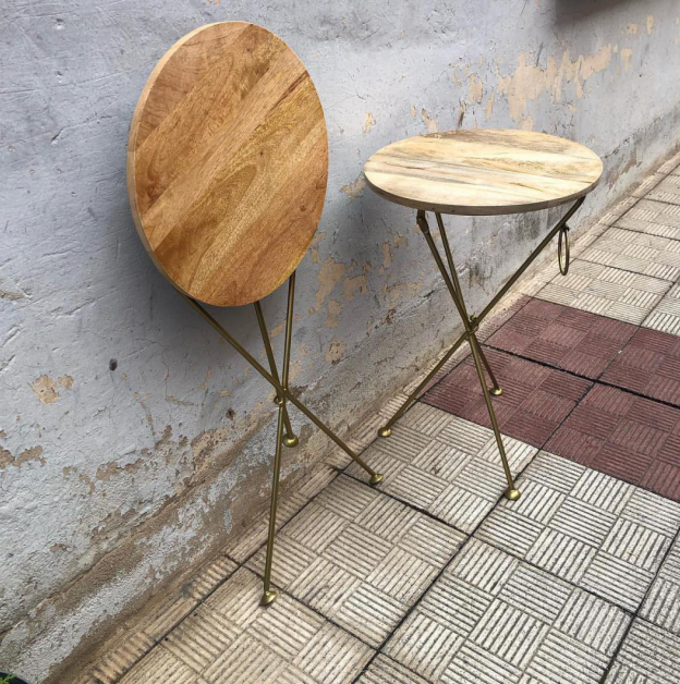 Mesa auxiliar redonda plegable