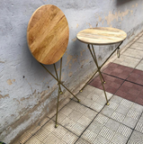 Mesa auxiliar redonda plegable