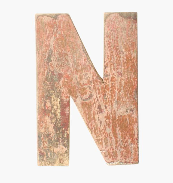 Letra N de Madera